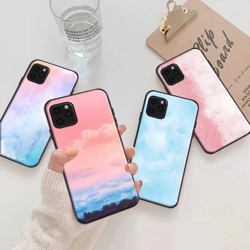 

Gradient Watercolor Phone Case For iPhone 11 12 13 XR XS X Pro MAX 7 8 6 6S Plus SE 2020 Soft TPU Carcasa Funda