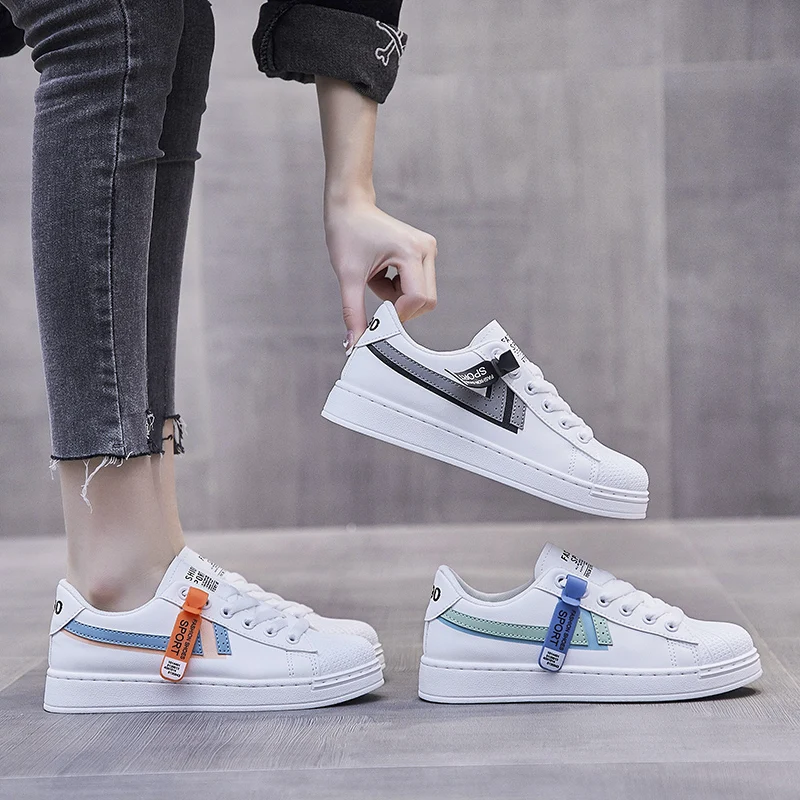 

Ins white shoe female new spring 2021 han edition students running sneakers loafers
