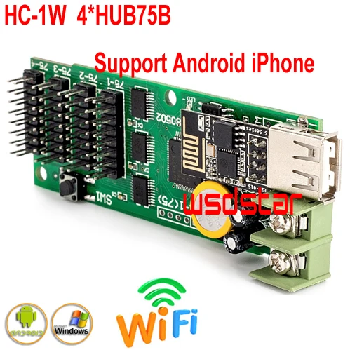 HC 1 + WIFI полноцветная светодиодная (LED) контрольная карта 416*64 4 * HUB75B поддержка P4 P5 P6
