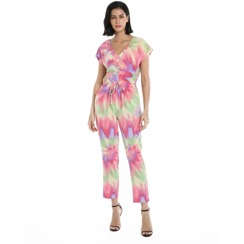 SWEETKAMA Sexy Ladies Fashion Leopard Jumpsuit Spring New Temperament Commute Fit Comfort Jumpsuit Women  Loose Jumpsuit  Pants