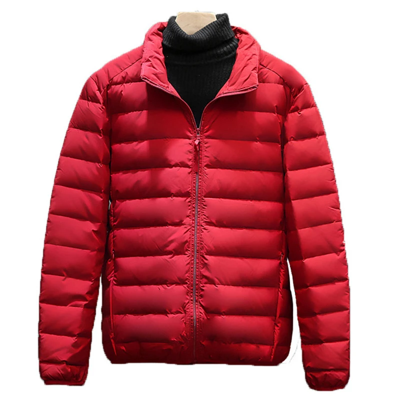 

Winter Coat Men 2021 New Male Seamless White Duck Down Jackets Stand Collar Puffy Parkas Thick Warm Windbreaker Outerwear