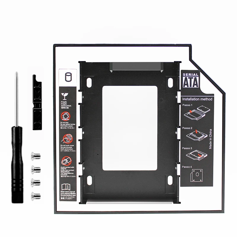 2nd HDD Caddy 12 7 мм 9 5 SATA 3 0 2 " ВЫСОКАЯ ЧЁТКОСТЬ корпус жесткого диска SSD чехол для