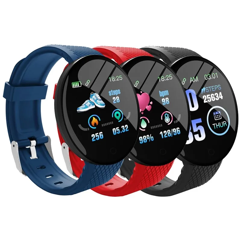 

D18 FD68S Smartwatch Fitness Tracker Watches Smart Watch Men Women Blood pressure Step Stopwatch for IOS Android Smart Bracelet