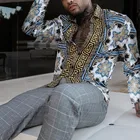 Мужская рубашка с длинным рукавом и коротким рукавом, в стиле ретро