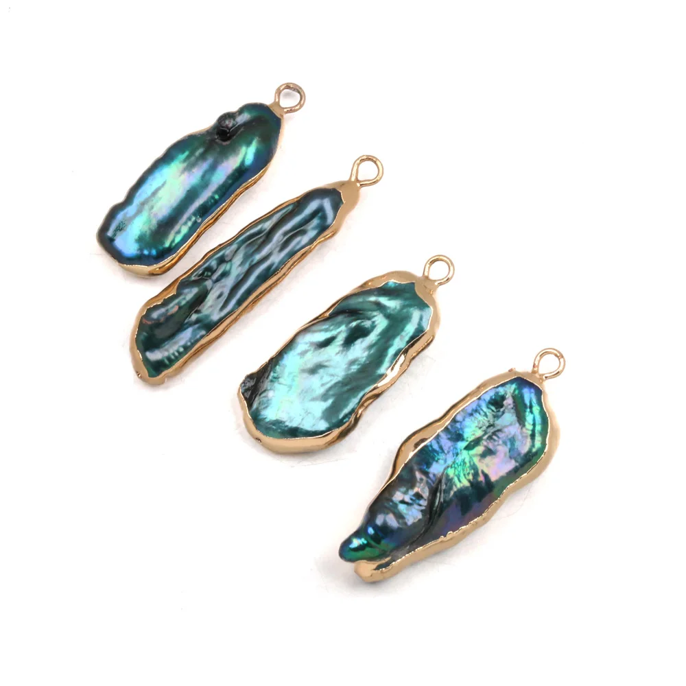 

5Pcs Green Pipa Pearl Natural Freshwater Pearl Pendants Making For Jewelry DIY Necklaces Temperament Accessories 9x23-10x26mm