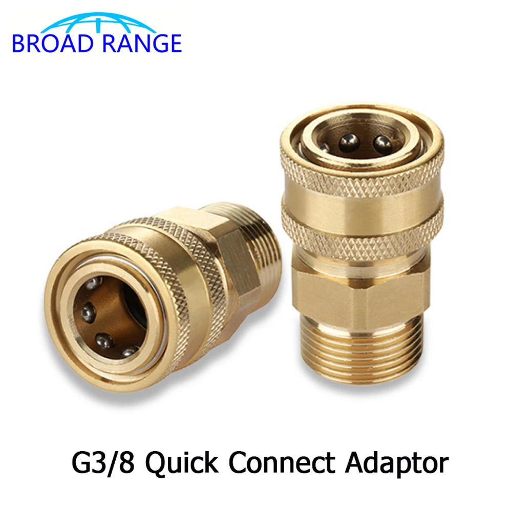 

Outside Screw M22*1.5 To G3/8 Quick Connect Brass Adaptor High Pressure Washer Gun Snow Foam Lance Joint Car Wash Accessory