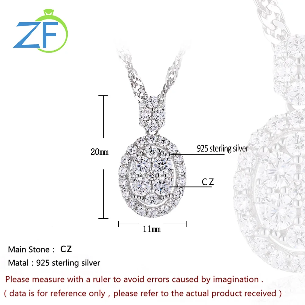 

GZ ZONGFA New Arrivals 925 Sterling Silver CZ Stone Jewelry Women Wedding Pendant Necklace