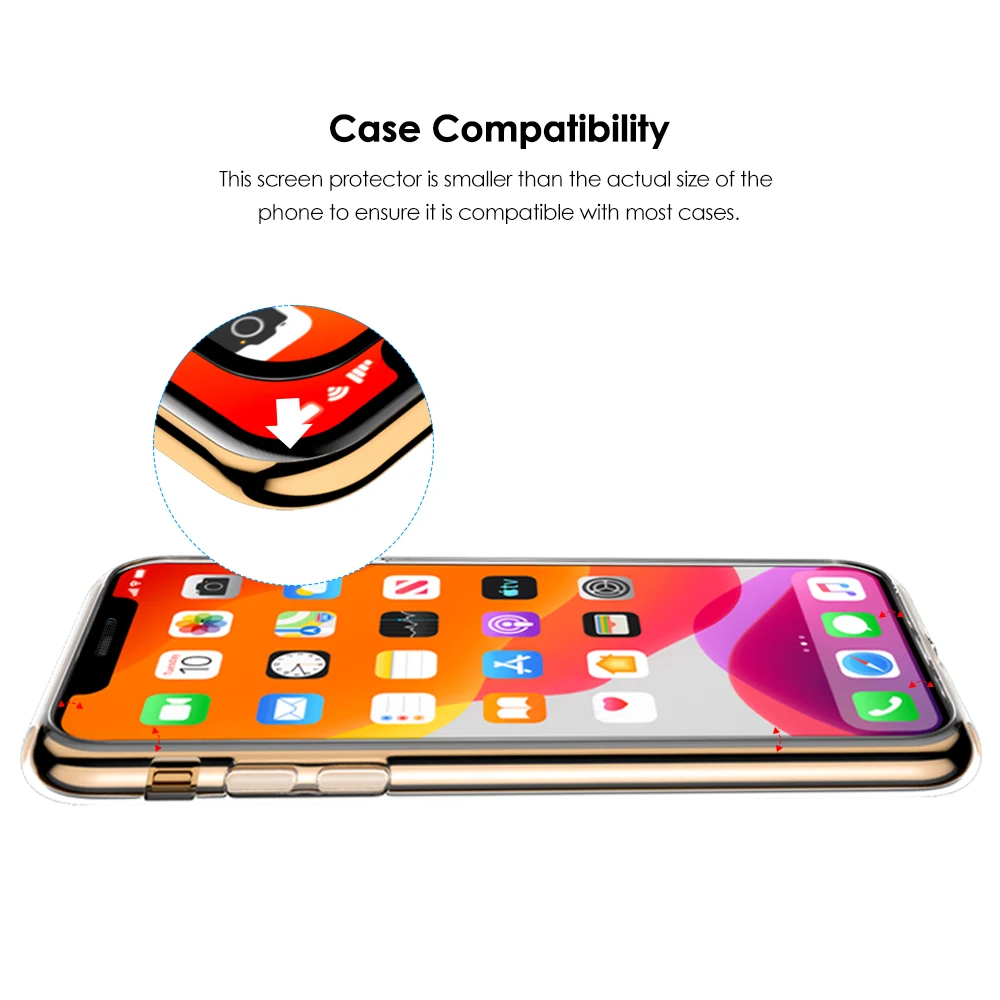 10 шт. полное покрытие из закаленного стекла для iPhone 11 Pro MAX защита экрана 9H Защитная стеклянная пленка Взрывозащищенная против царапин