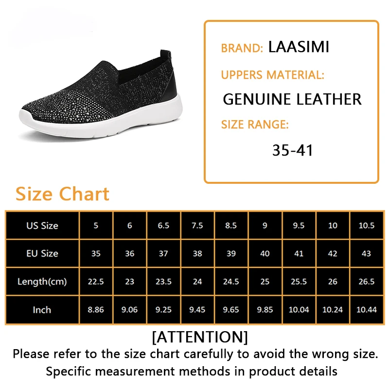 

LAASIMI 35-41 Crystal Decoration Women Sneakers Breathable Casual Female Flats Slip On Shoes Women Autumn Female Trainers