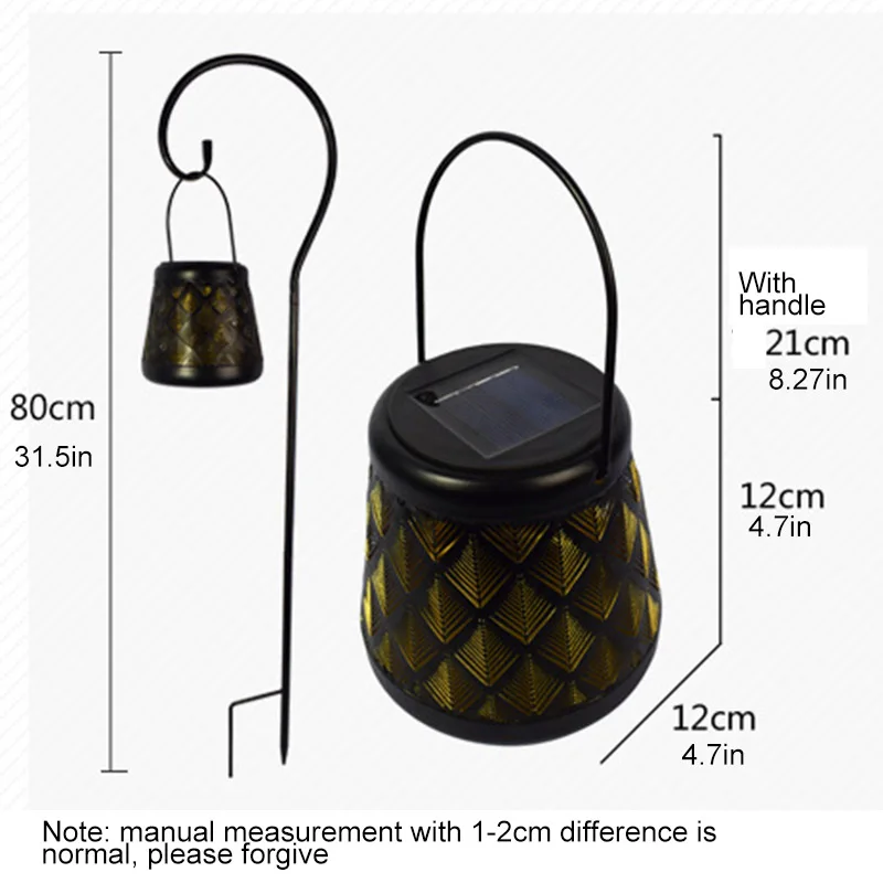 

Художественный светодиодный светильник на солнечной батарее, наружный декоративный светильник с отверстиями, садовый двор, декоративный с...