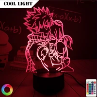 anime fairy tail natsu dragneel and erza scarlet hug night light led touch sensor nightlight for child room decor table 3d lamp
