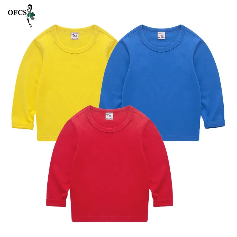 

New Selling Baby T_Shirt Girl Clothing Spring Children's Cotton Shirt Unisex Long Sleeve Solid Tops Soft Leisure Clothes Shirts