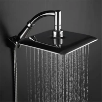shower head abs chrome 9 inch square thin rotatable top rain wall mounted extension arm water saving pressurized shower for bath