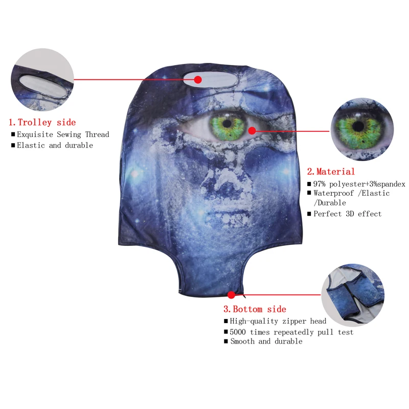 ADVOCATOR Crazy Horse Pattern Elastic Luggage Protective Dust Covers Trolley Case 3D Printing Waterproof Travel Suitcase Cover