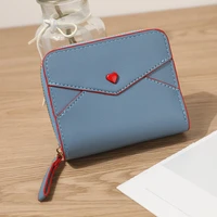 fashion zipper hasp wallet envelope short wallet for women coin purse ladies clutch small wallet female pu leather card holder
