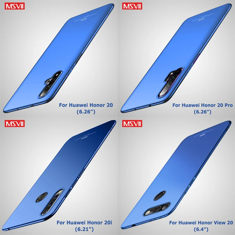 Honor 20 Pro Чехол Msvii матовый чехол для huawei Honor 20 Lite 10 10i 20i 20S SE Чехол Жесткий PC чехол для huawei View 20 V20 чехол s