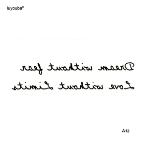 Водостойкие Временные татуировки мечта без страха, мужские искусственные татуировки в стиле Харадзюку, временные татуировки из хны