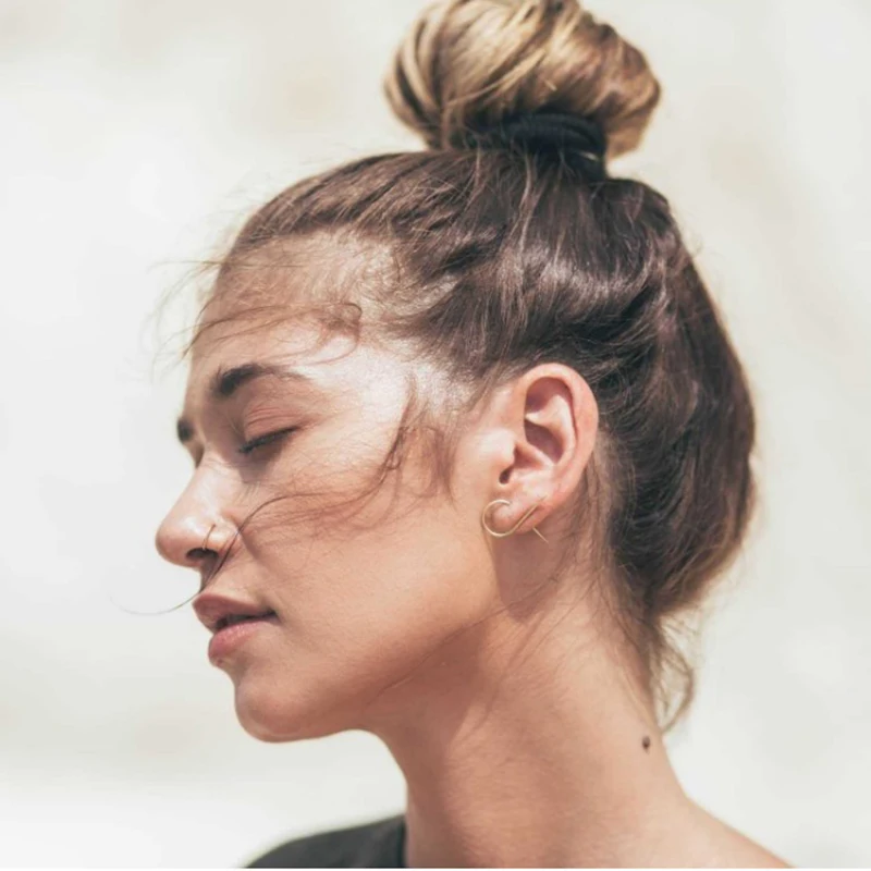 EDS женские серьги-гвоздики медь серебро золото черные серьги панк стиль