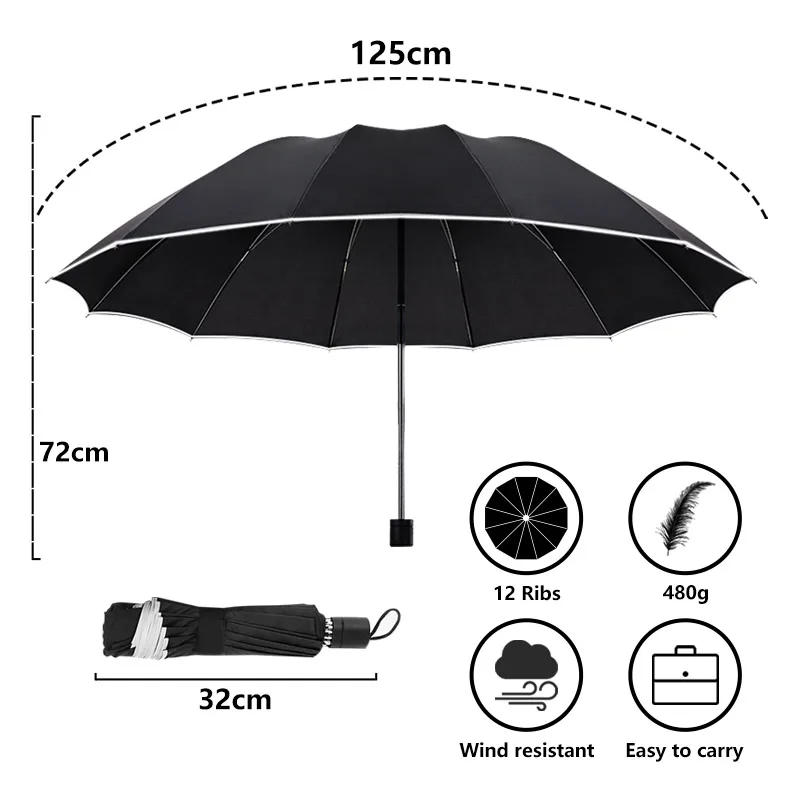Большой зонт 12K для мужчин и женщин ветрозащитный большой складной