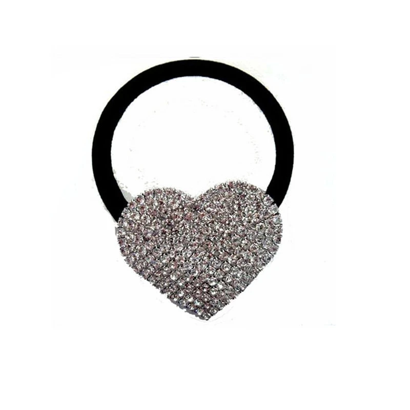 Rhinestone elastic hair ponytail holder stretch headband ornament fashion accessory with quality blk rubber band 3pcsx Wholesale | Украшения
