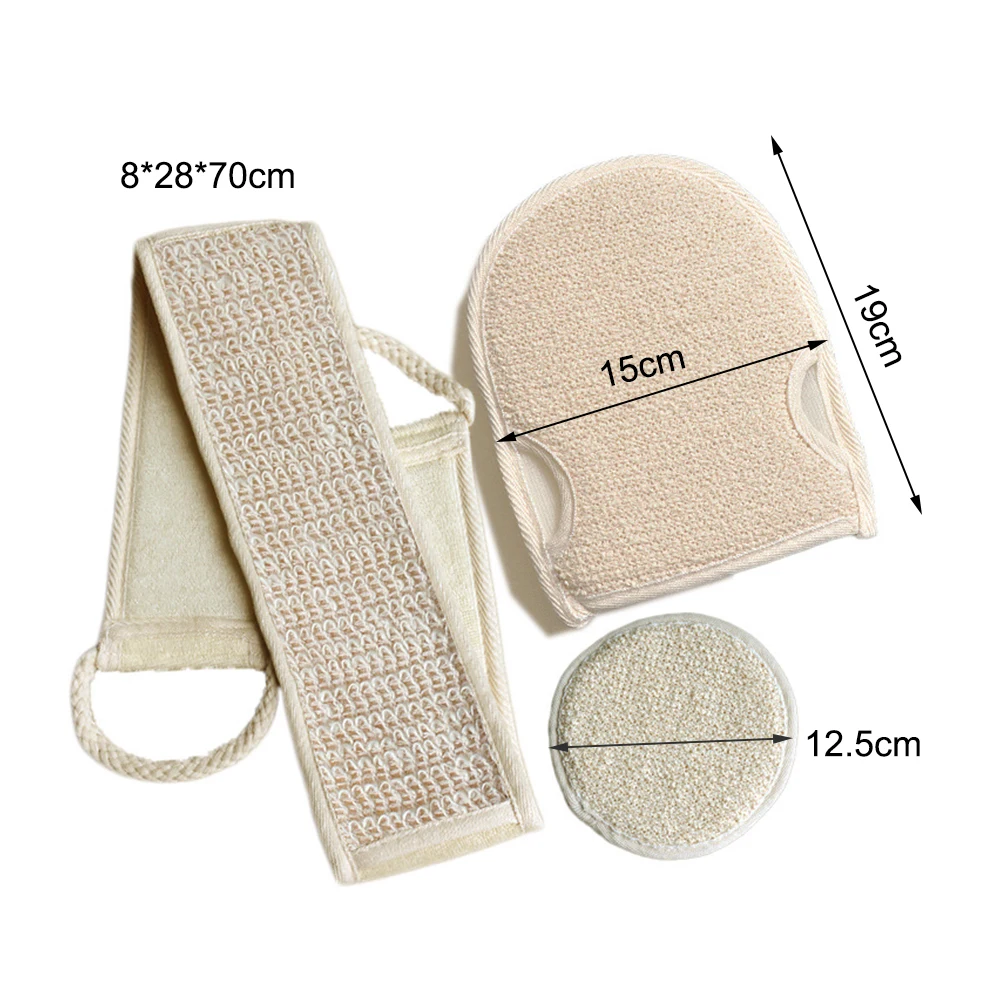 

3pcs Rubbing Bath Brush Exfoliating Back Body Scrubber Gloves Cleaning Tool for Female Male Massage Relaxation Body Skin Care