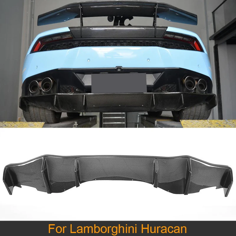 

Carbon Fiber Rear Bumper Diffuser Lip Spoiler Extension For Lamborghini Huracan LP600 LP610 Coupe 2 Door 2014-2017 Rear Diffuser