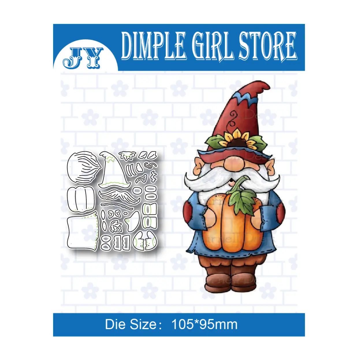 

Gnome Old Man Pumpkin 2021 new cutting template and embossed card making punching scrapbook handmade stamp mold decoration