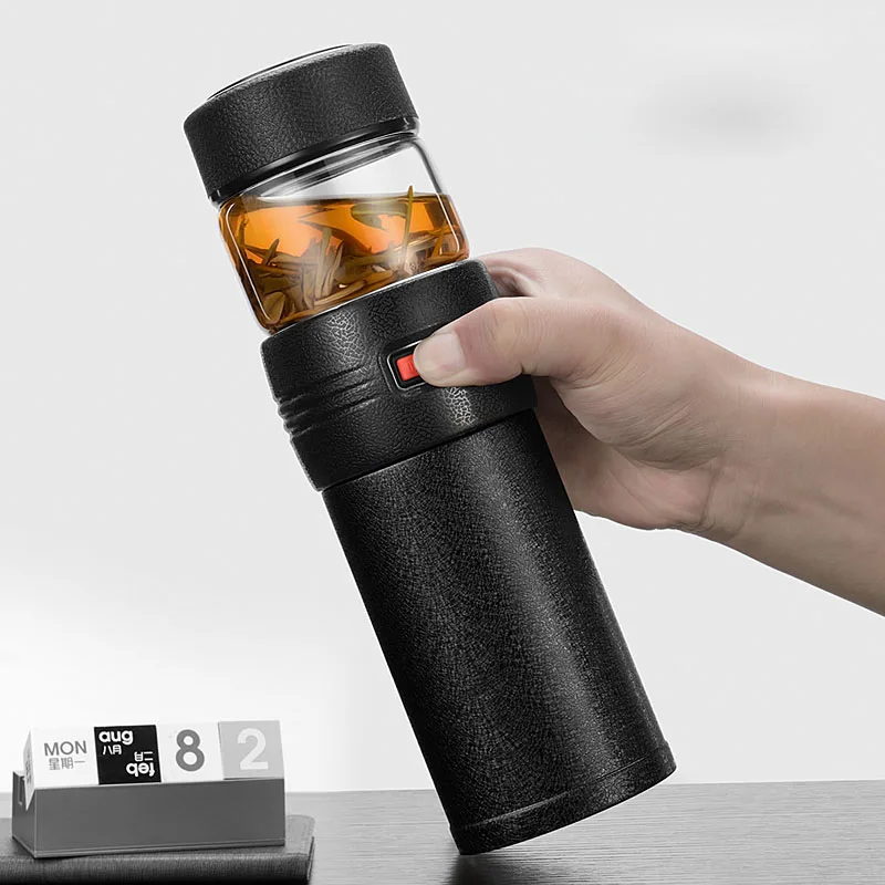 Curge 580ml Tea Bottle 316 Stainless steel Insulation Cup With Glass Separation Water | Дом и сад