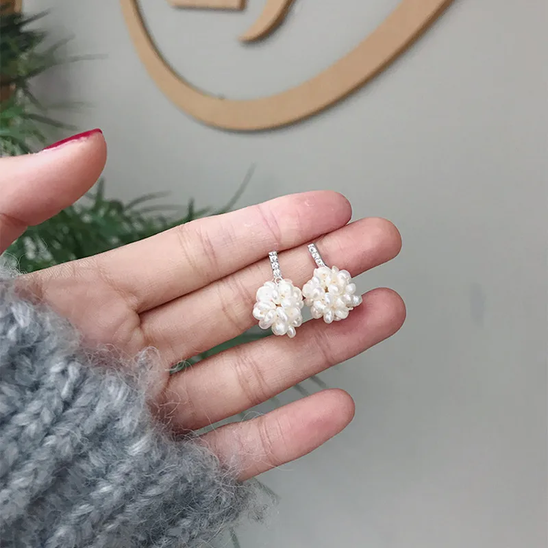 Милые мини серьги гвоздики из натурального пресноводного жемчуга для женщин