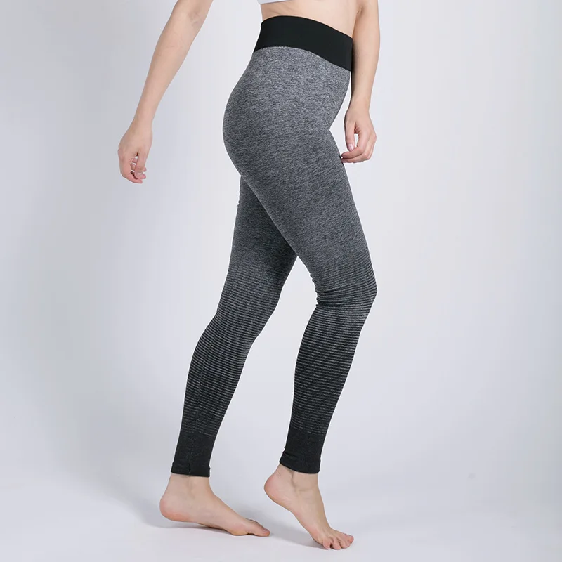 Бесшовные Компрессионные Леггинсы для йоги с эффектом омбре облегающие