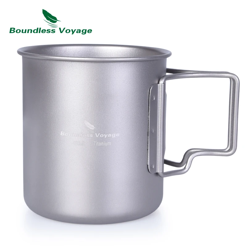 Cup Boundless Voyage 420 мл титановая чашка для чая, чашка для воды, кружка для молока, кофе, складная ручка, посуда с крышкой для кемпинга, пикника на открытом воздухе - Цвет: Cup
