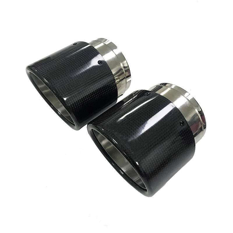 

Car Glossy Black Carbon Fiber Rear Tail Exhaust Pipe Muffler Tip For BMW G01 G02 G20 X3 X4 X1 F48 Z4 X2 F39 1 3 series 2pcs