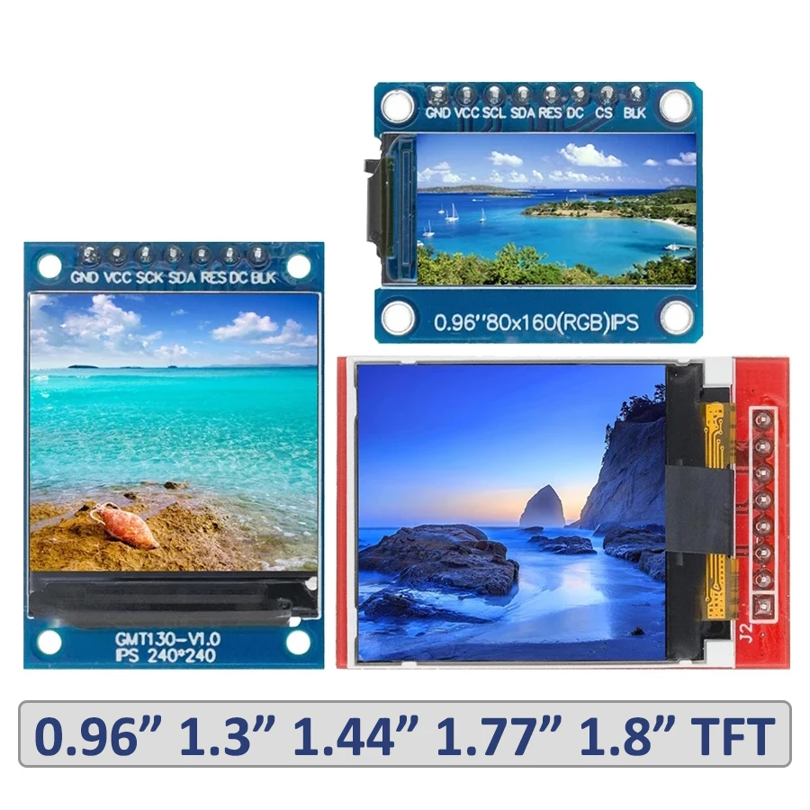 TFT дисплей 0 96/1 3/1 44/1 77/1 8 дюймов IPS 7P SPI HD 65K полноцветный ЖК модуль ST7735 Привод IC 80*160