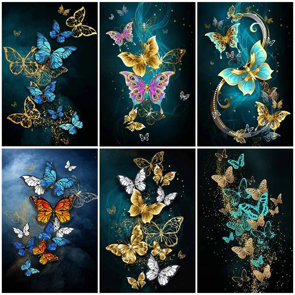 

Алмазная живопись с бабочками 5D, алмазная вышивка своими руками, Набор для вышивки крестиком с животными, мозаика стразы, искусство, украшен...
