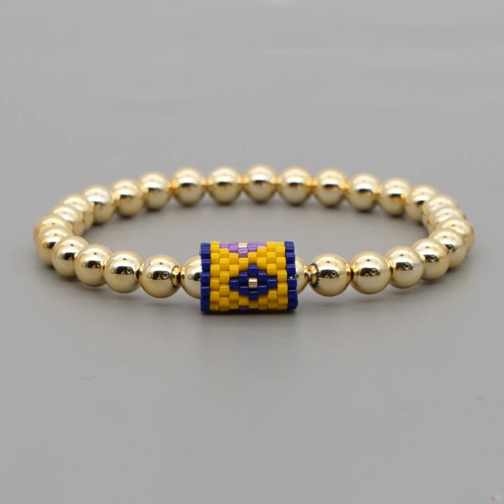 

Go2boho Hight Quality Gold Beads Bracelets Miyuki Bracelet Gift Jewelry Greek Eye Pulseras Handmade Beaded Jewellery Women