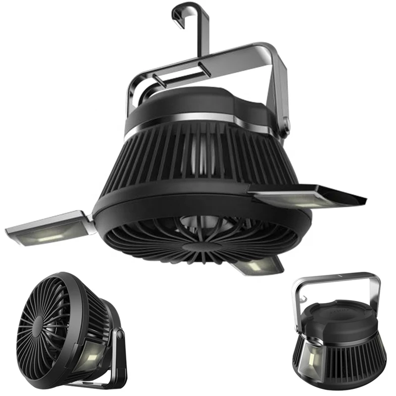 Portable LED Camping Lantern with Ceiling Fan - Solar Power&amp USB Rechargeable Tent Light for Outdoor Hiking | Бытовая техника