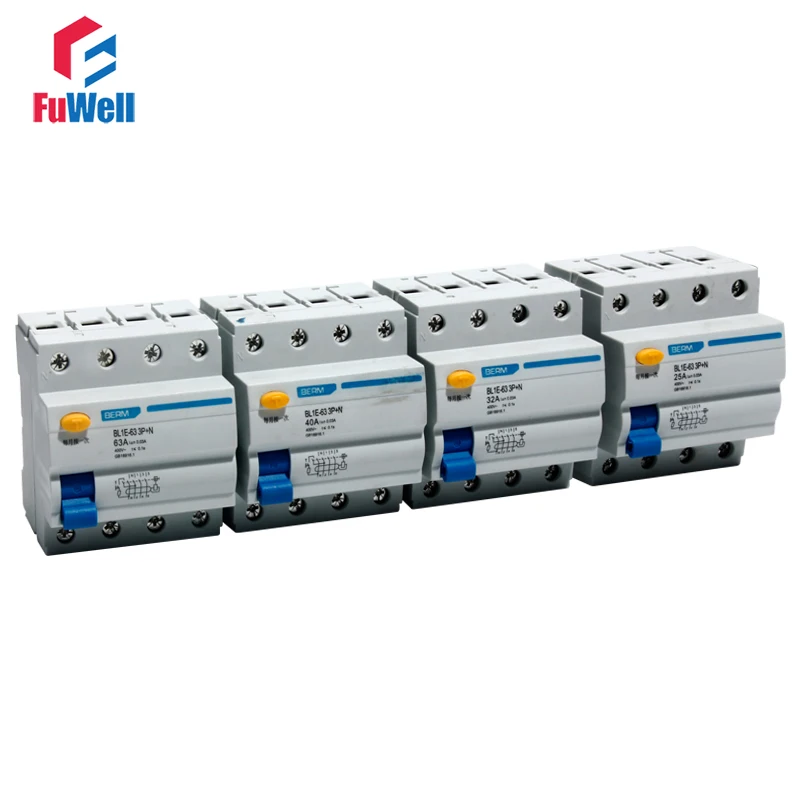 Residual do Circuito de Proteção contra Vazamento 3p + n Pólos Disjuntor Atual Rccb 25 – 32 40 63a 230v Bl1e-63