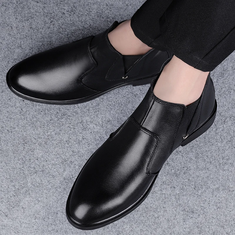 Мужские классические ботинки челси из натуральной кожи Повседневная Деловая