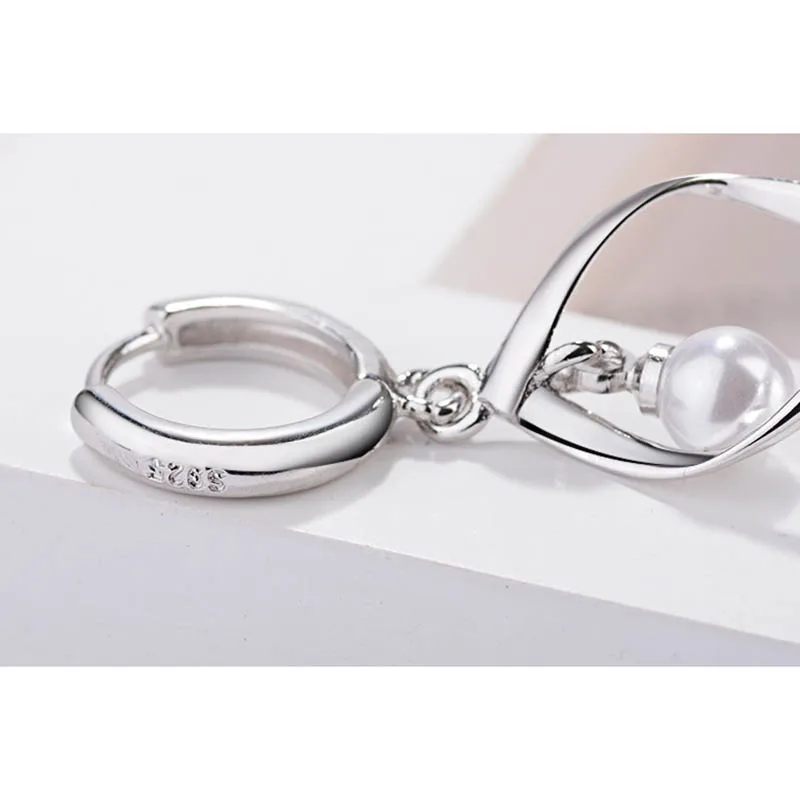 Bague Ringen серебро 925 ювелирные изделия длинные висячие серьги из стерлингового серебра с круглым натуральным жемчугом прекрасный брелок ювелирные изделия женские вечерние подарок