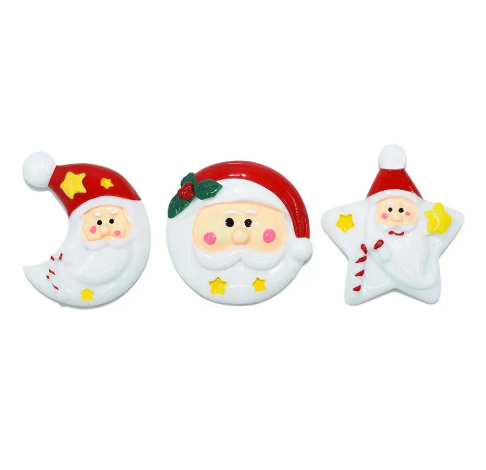 

Kawaii Christmas stars moon Santa Claus FlatBack Resin diy Cabochons Scrapbook Crafts Decoration Parts Doll house Accessories