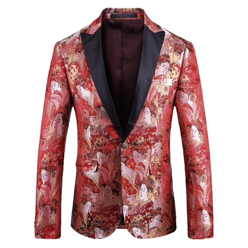 Chinese groom suit mens blazers high-end embroidery palace style large size Japanese kimono costume de mariage pour homme