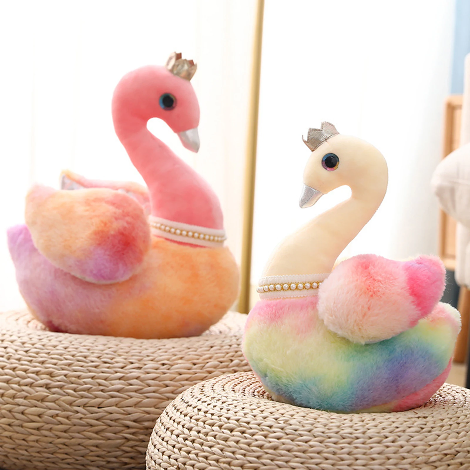 Plush Toys Cartoon Swan Shaped Doll Stuffed Desktop Ornament Nice Gift for Children Adults Black/White | Игрушки и хобби