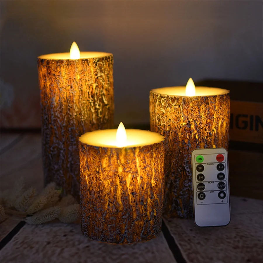 

3PCS/set Wax LED Candle Light Battery Operated Dancing Flame Table Electronic Tea Light Candle Lamp Birthday Decor Night Light
