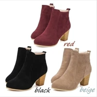 2021hot autumn winter women boots solid european ladies shoes boots suede leather ankle boots with thick scrub size 35 41