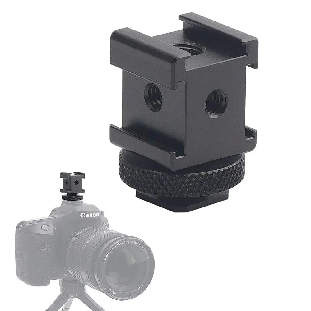 Алюминиевый 3 сторонний адаптер для крепления камеры с тройным холодным башмаком