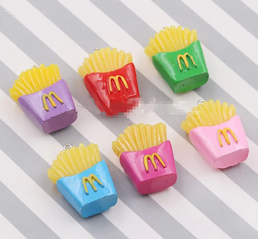 kawaii Flatback Resin French Fries Simulation Food Miniature Crafts Cabochon For Scrapbooking Diy Pendant necklace Accessories