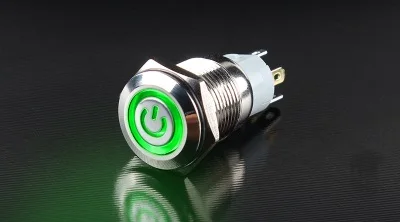 green Светодиодный кнопочный переключатель 16 мм водонепроницаемый металлический кнопочный переключатель Swich самоблокирующийся/кнопочный переключатель для компьютера - Цвет: green