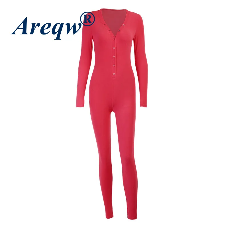 

V-neck Buttoned Long-sleeved Jumpsuit Portable Embroidered Pants Female Spring and Autumn Design Sense Niche Jumpsuit Female