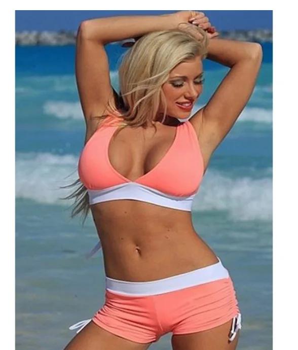 Трехцветный сексуальный купальник большого размера пляжные боксеры Раздельный