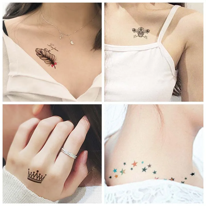 30 шт./компл. тату наклейки бабочки Дракон временная татуировка животные